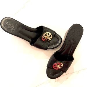 Black Tory Burch Patti wedge size 8.5